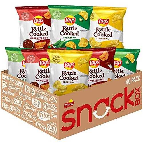 Lay's Lay's Kettle Cooked Potato Chips Variety Pack, 0.85 Ounce (Pack of 40)