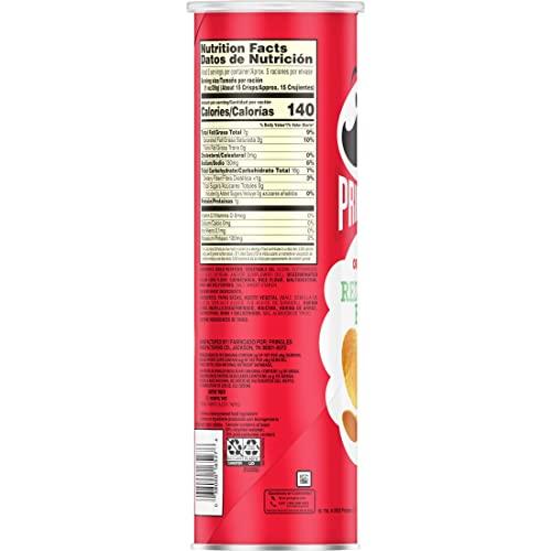 Pringles Pringles Potato Crisps Chips, Lunch Snacks, On-The-Go Snacks, Reduced Fat, 4.9oz Can (1 Can)