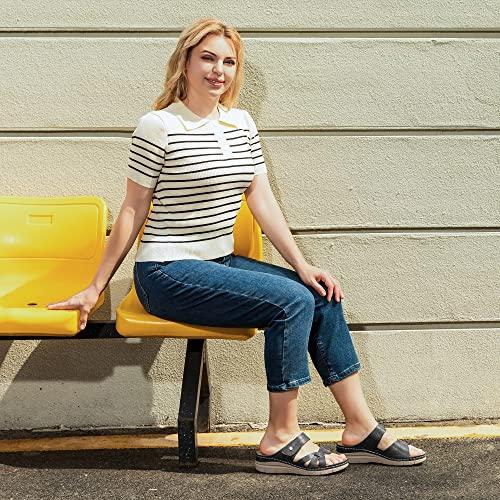 Ortho+rest Ortho+rest Women Orthotic Slides Comfortable Orthopedic Sandals Walking Sandals with Arch Support (9,Black)