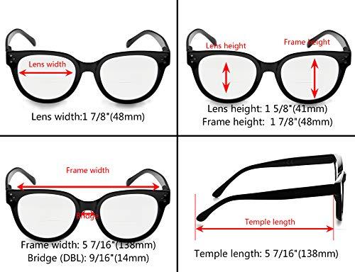 Eyekepper Eyekepper Bifocal Reading Glasses Women Stylish Bifocal Readers Clear Lens - Black +1.50