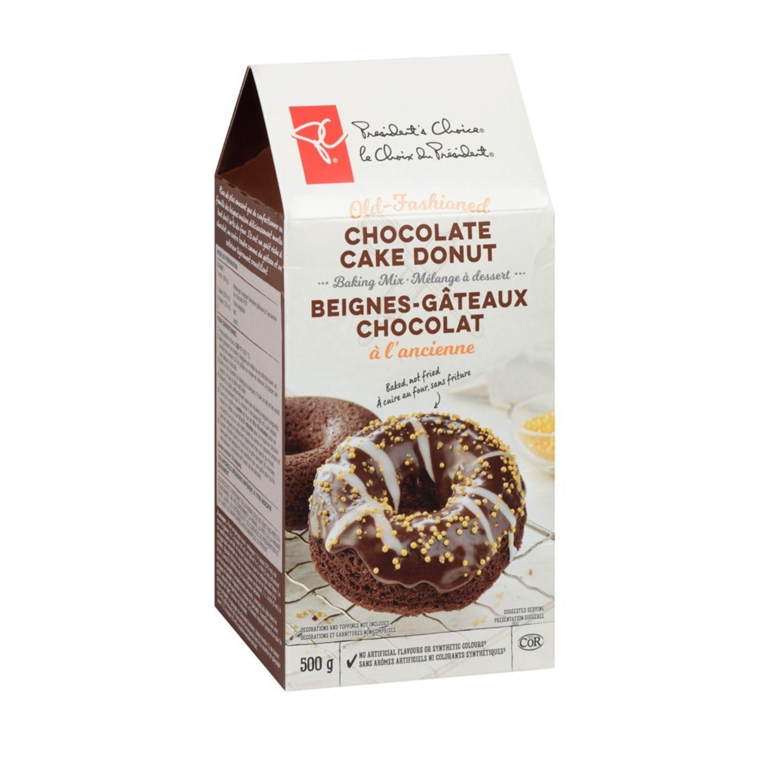 Generic President\'s Choice Old-Fashioned Chocolate Cake Donut Baking Mix, 500g/17.6 oz (Pack of 3) Shipped from Canada