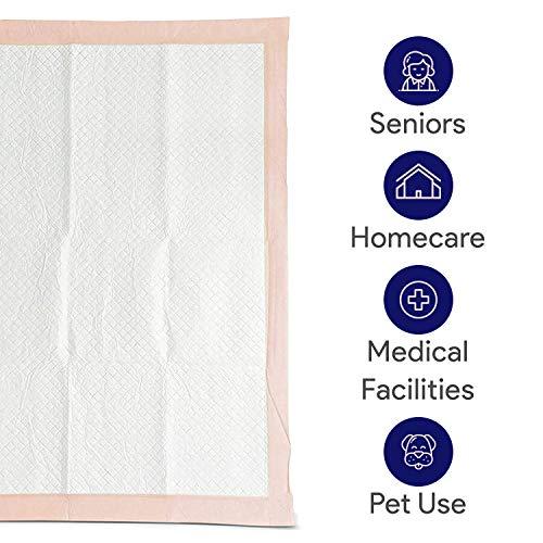 ProHeal Premium Disposable Chucks Underpads 25 Pack, 30" x 36" - Highly Absorbent Bed Pads for Incontinence and Senior Care - Peach Color - Leak Proof Protection