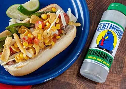 Secret Aardvark Secret Aardvark Serrabanero Hot Sauce  Serrano & Green Habanero Hot Sauce, Green Spicy Sauce, Non-GMO, Low Carb, Low Sugar, Green Hot Sauce & Marinade  8 fl oz 3 Pack