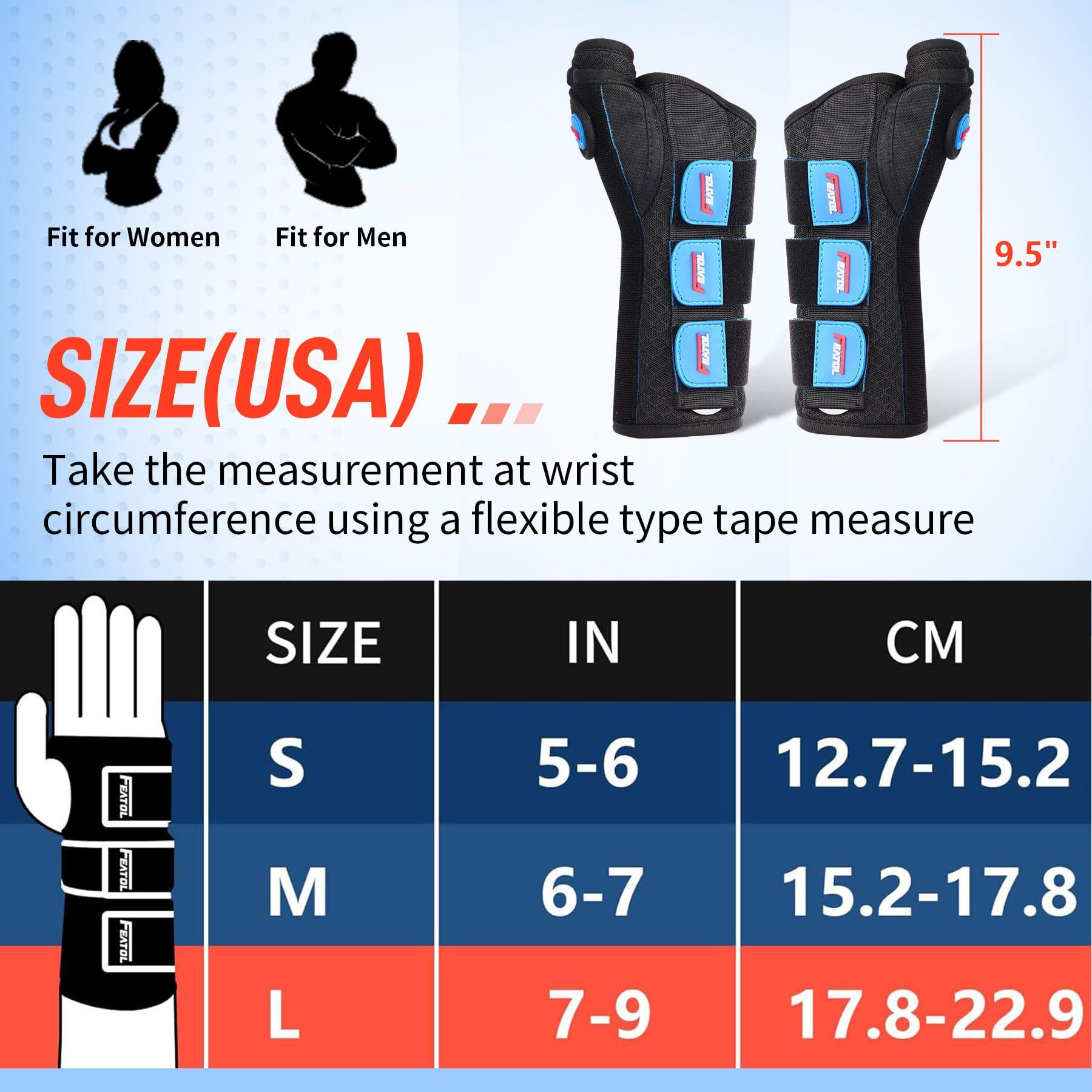 FEATOL FEATOL 2 Pack Wrist Brace with Thumb Spica Splint for De Quervain\'s Tenosynovitis, Carpal Tunnel, Tendonitis, Arthritis-Thumb Brace for Pain Relief-Left Right Hand-Large/Extra Large