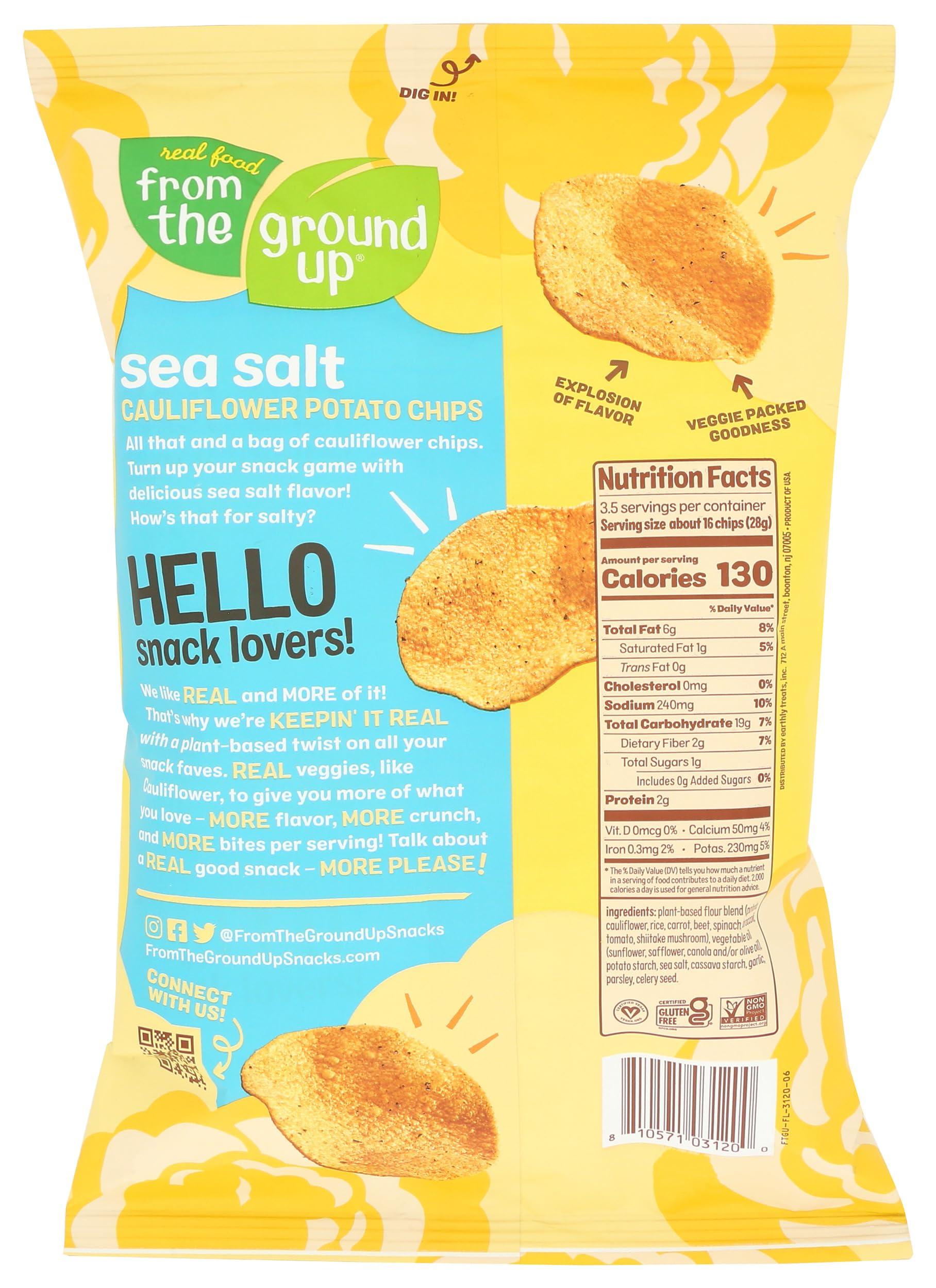 Universo Brands Generic F.rom T.he G.round Up Cauliflower Chip Sea Salt 3.5 oz (Pack Of 12)