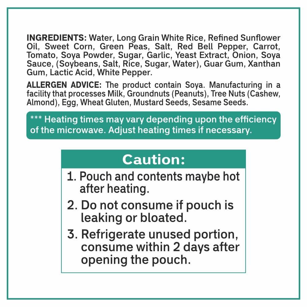 Eat Regal Eat Regal Veg Fried Rice Microwavable Rice Pack of 6, 8.8oz Instant Rice Ready in 90 Seconds - Dinner Sides | Vegetable Rice | Ready to Eat | Prepared Foods | Side Dish | Flavored Rice