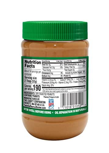 Teddie Teddie All Natural Peanut Butter, 16 Ounce 1 Pack, Gluten Free & Vegan, 16 Ounce Plastic Jar (16 Ounce (Pack of 1), Smooth Unsalted)