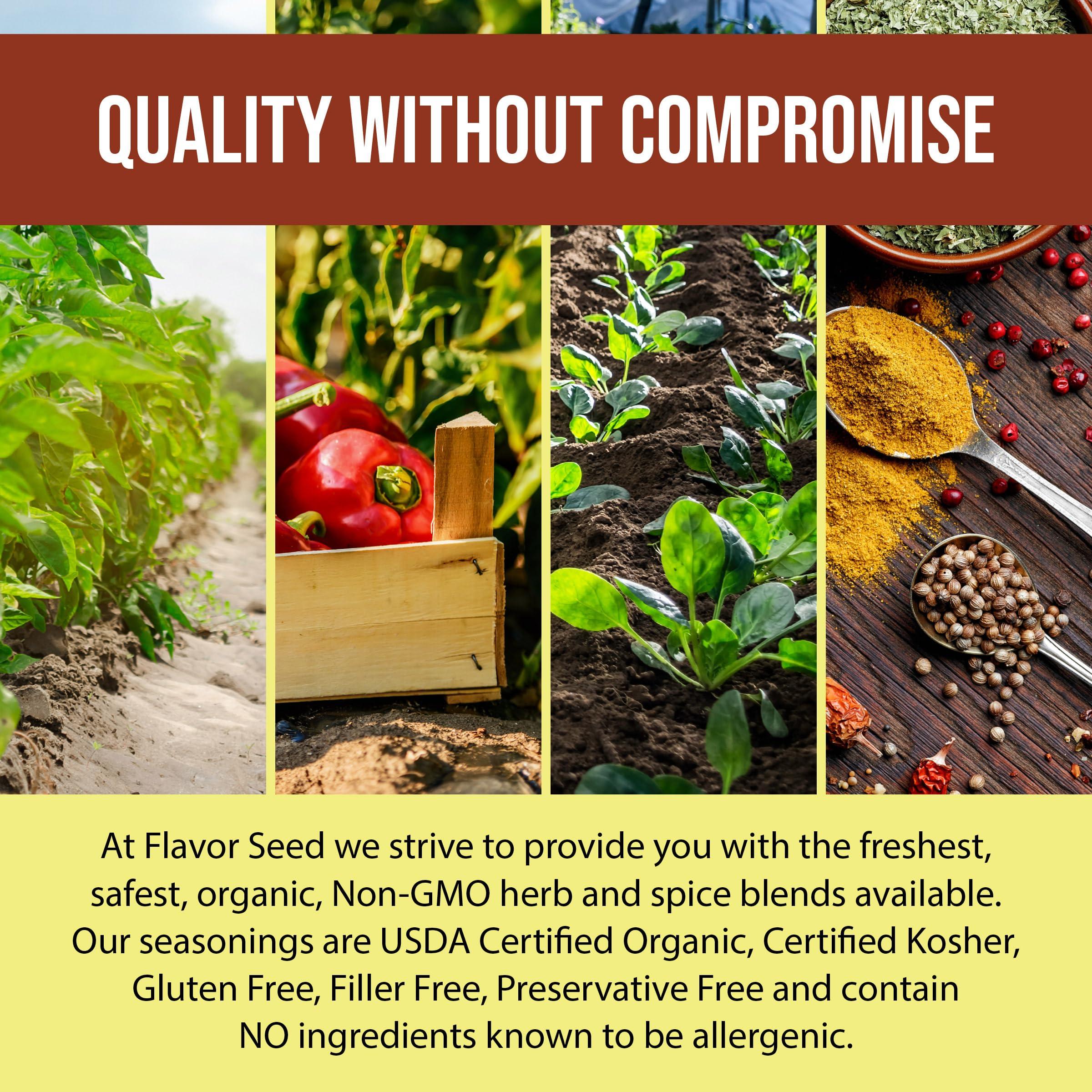 Flavor Seed Flavor Seed Organic Poultry Seasoning, Anything With Wings, Carnivore & Keto Chicken Rub & Wing Dust for Turkey, Quail, Duck. No Sugar, Preservative Free, Certified Organic, Kosher, 2.6 oz Shaker Jar