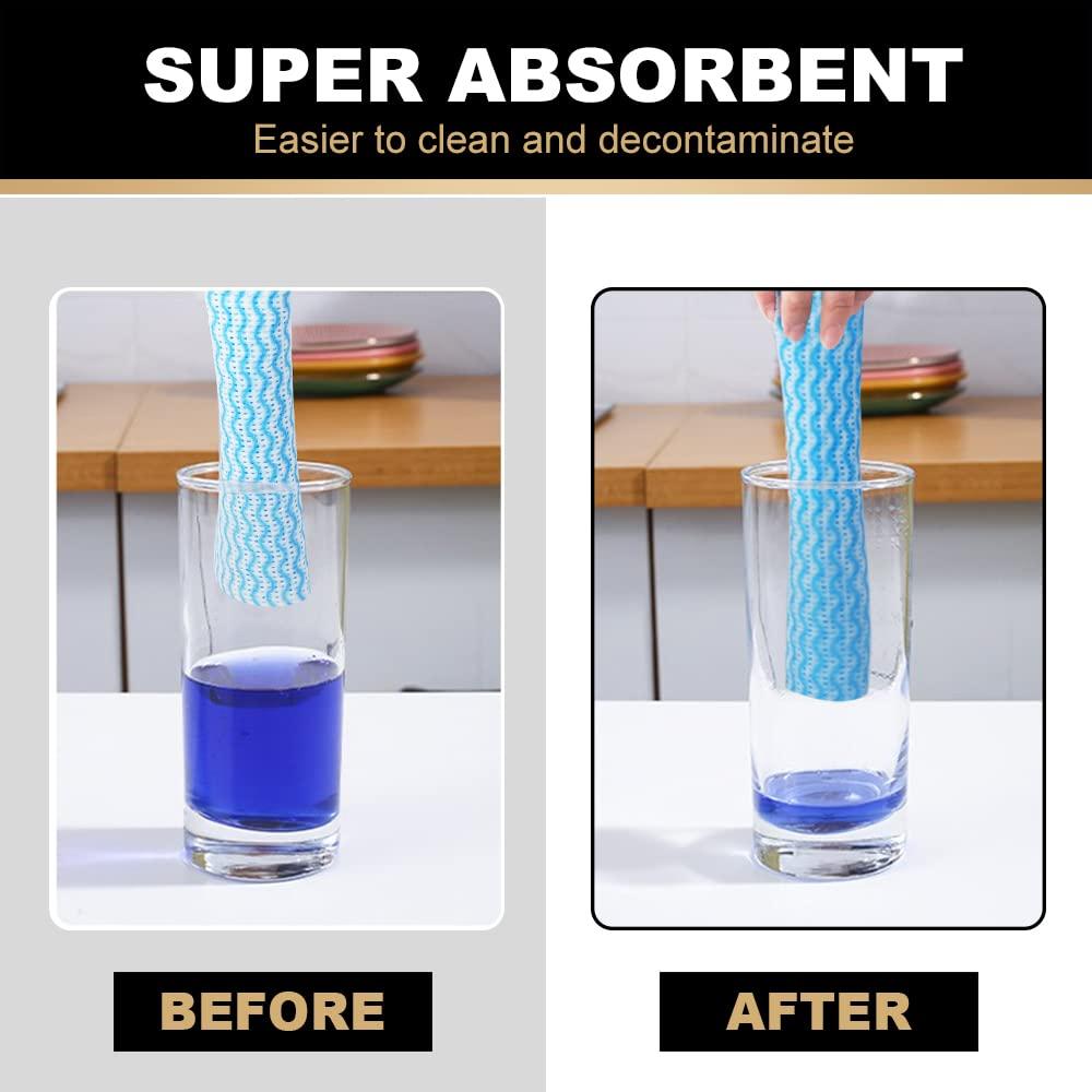 Supmaquc Supmaquc 2 Pack Upgraded Reusable Cleaning Cloths Extra Thick Durable Disposable Cleaning Towels Kitchen Dish Paper Multi Purpose Household Towels Thickened Non Woven Wipes, 7.9\"X11.8\", Blue