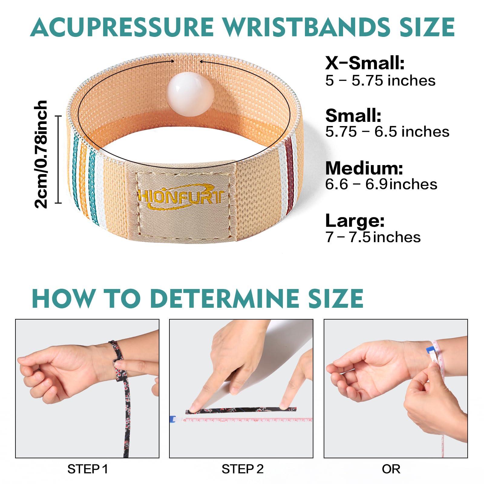 Hionfurt Hionfurt Nausea Relief Motion Sickness Bands, Sea Sickness Wristbands Motion Sickness (Cruise,Plane) Morning Sickness Anti Nausea Relief Wristband Bracelets for Pregnant Women and Adult Kids(2 Pairs)