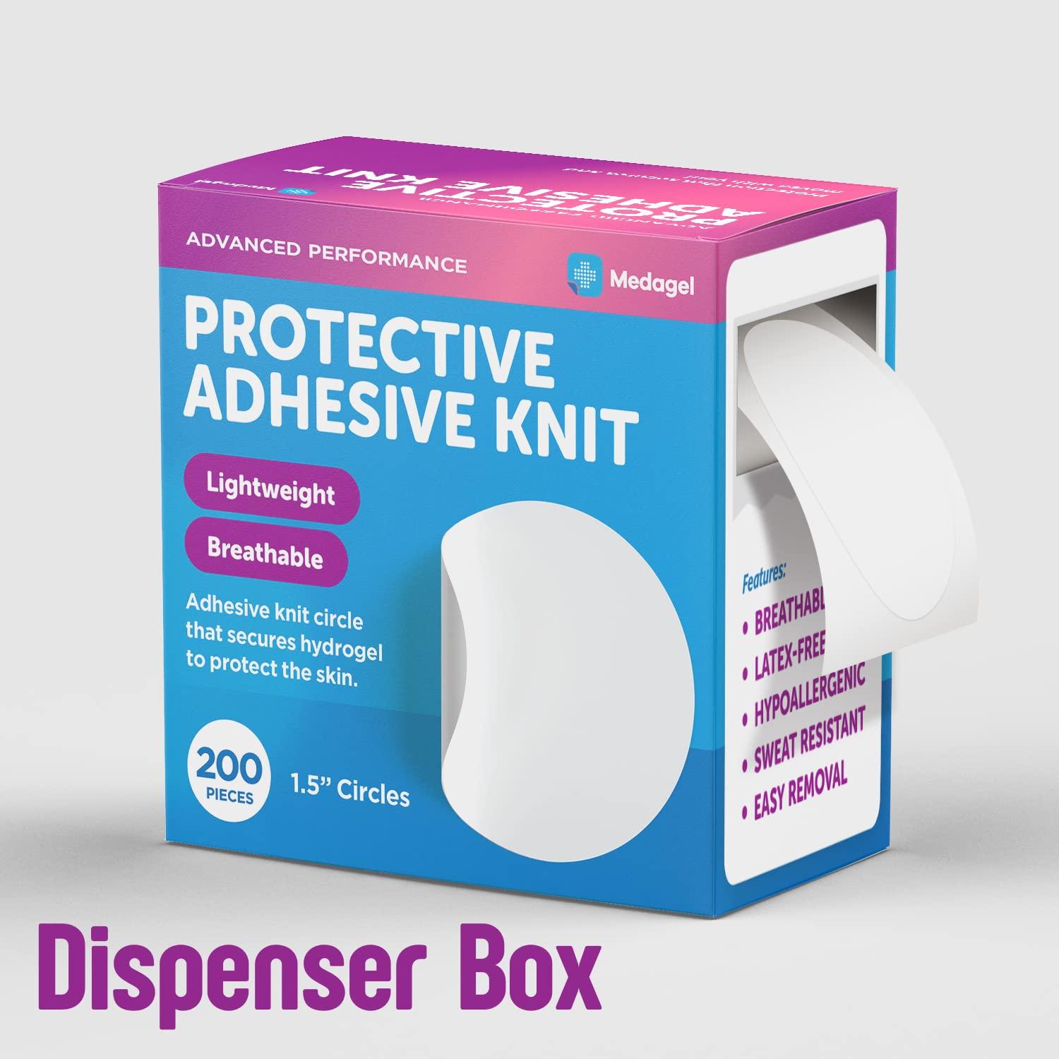 Medagel Medagel Protective Adhesive Knit Medical Tape to Secure Hydrogel Pads & Hexagels for Blisters, Bites, Burns, Cuts & Wounds, Lightweight & Breathable, 1.5\" Circles, 200 Count