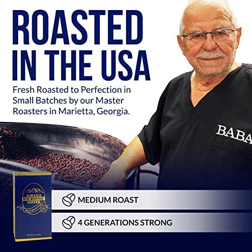 Aroma Ridge Aroma Ridge Jamaica Blue Mountain Coffee Ground 8oz Gift Box - Medium Roast Fresh Roasted in USA - 100% Pure and Authentic Jamaican Gourmet Coffee with a Smooth Milk Chocolate Finish | Grade 01