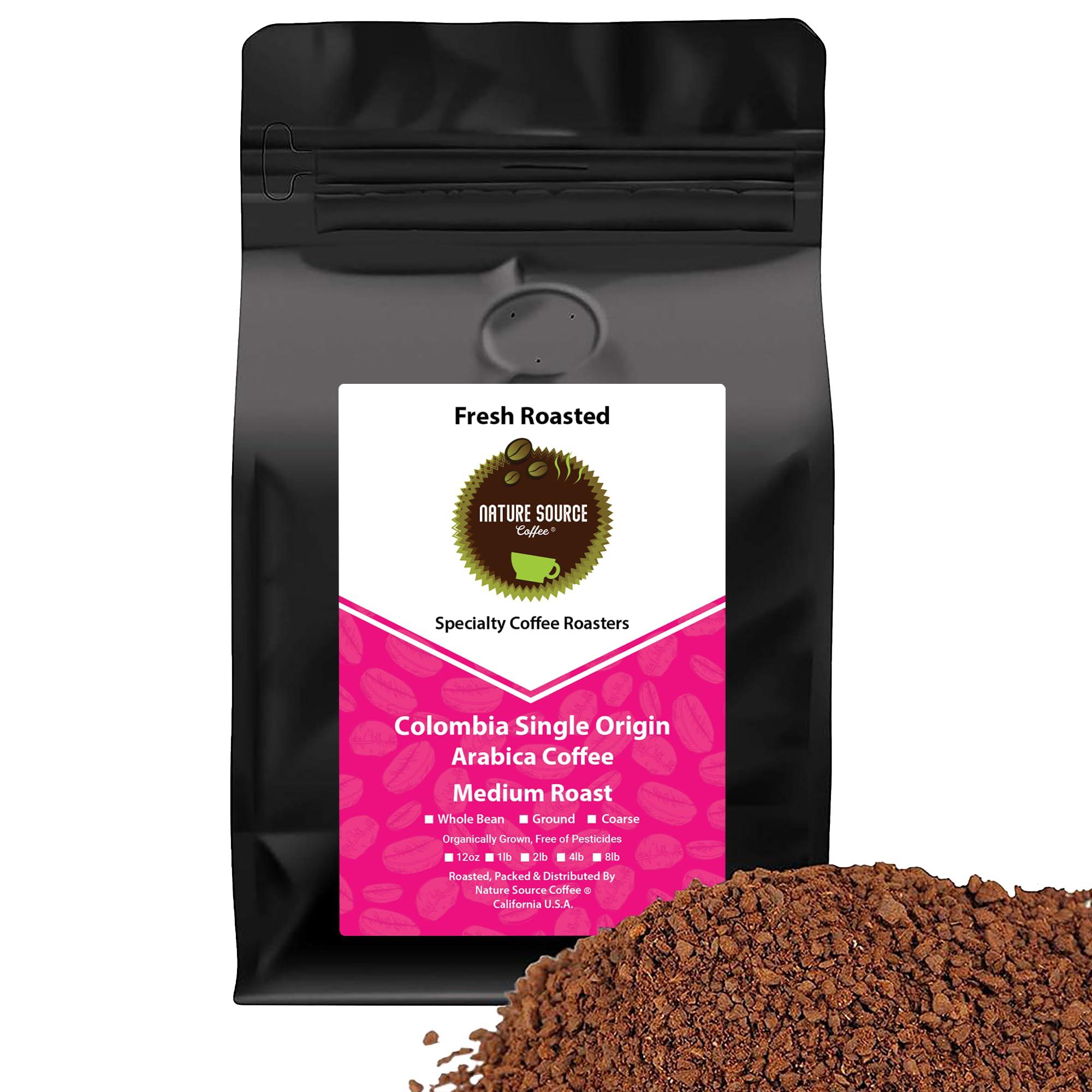 Nature Source Coffee Colombia Single Origin Coffee | Organic | Medium Roast | Whole Bean | Fresh Roasted (1lb 1-Pack)