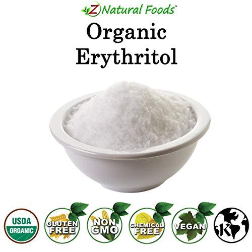 Z Natural Foods Organic Erythritol - Zero Calorie Alternative Sweetener - Low Glycemic Sugar Substitute - Great for Coffee, Tea, Drinks, Shakes, Cooking & Baking Recipes - Vegan, Non GMO & Gluten Free - 3 lb
