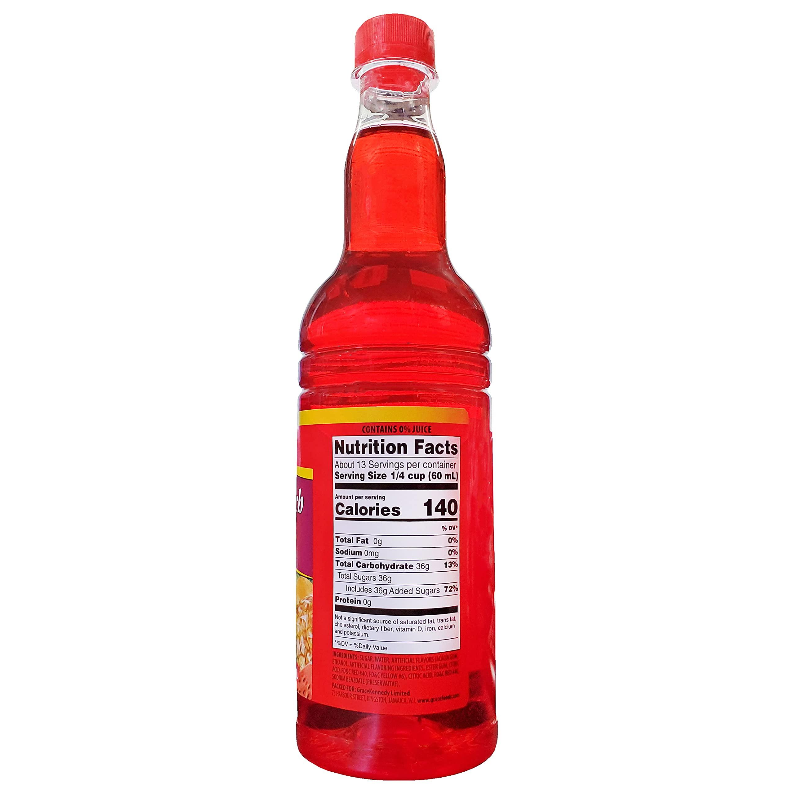 Grace Grace Fruit Punch Syrup 25.5 oz - 2 Pack - Authentic Jamaican Fruit Flavored Syrups for Drinks & Cocktail Syrup