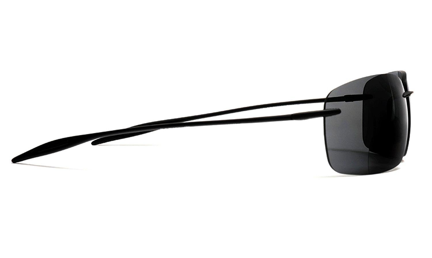 SAMBA SHADES SAMBA SHADES Maui Sports Navigator Bifocal Sun Readers Sunglasses for Men and Women Ultra Flex TR90 Black +2.25