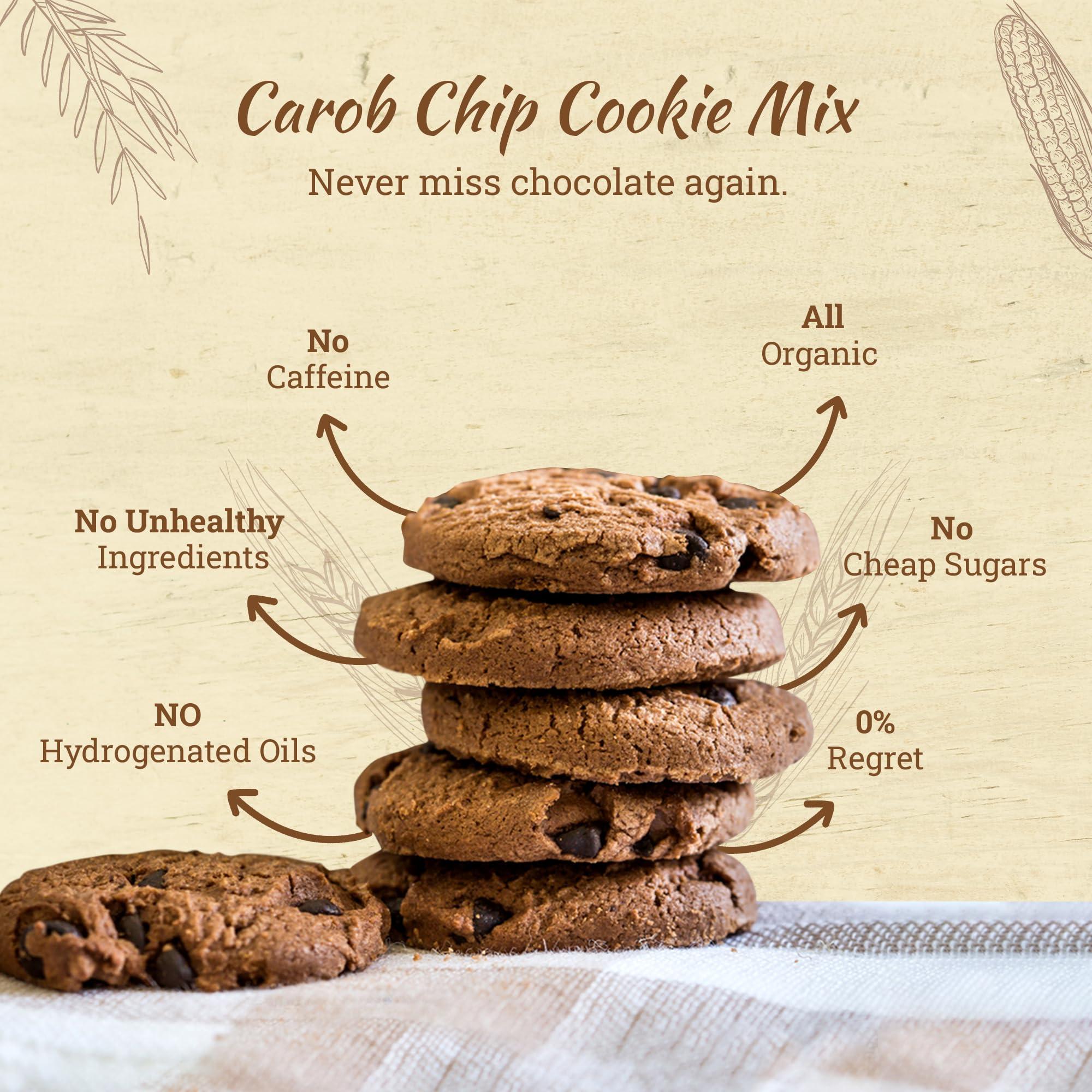 Missy J's Missy J's Organic Carob Whole Wheat Cookie Mix 12 Oz 3 Pack, Healthy Caffeine Free Substitute for Chocolate, Carob Made w/Dairy-Free and Corn-Free Vegan Snack, Perfect for Snacks