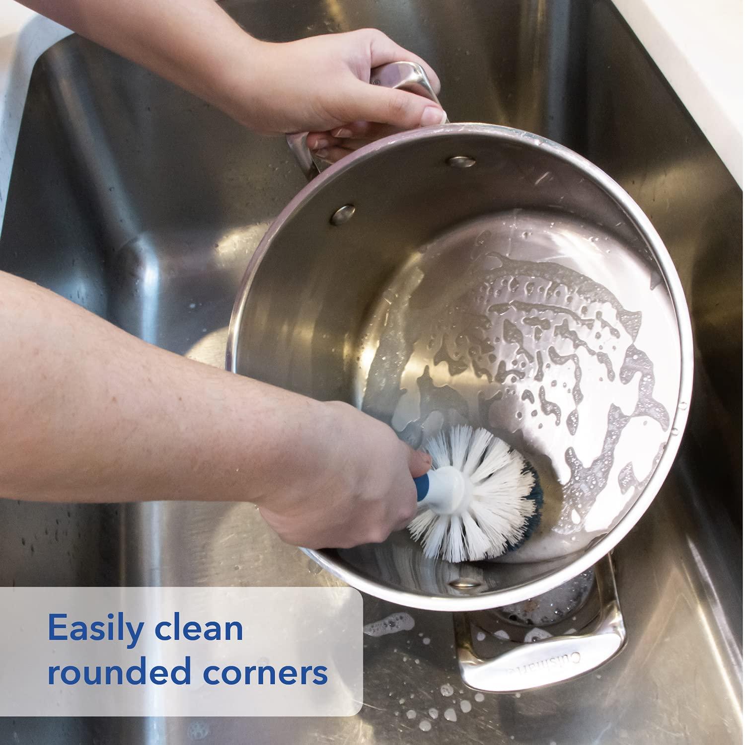 Unger Unger Sink & Dish Scrub Brush Kitchen Scrub Brush, Dish Washing Scrubber, Small Cleaning Brush, Kitchen Cleaning Supplies, Non-Scratch Bristles, Glassware, Pots, Pans, Tumblers, Drains & Disposals