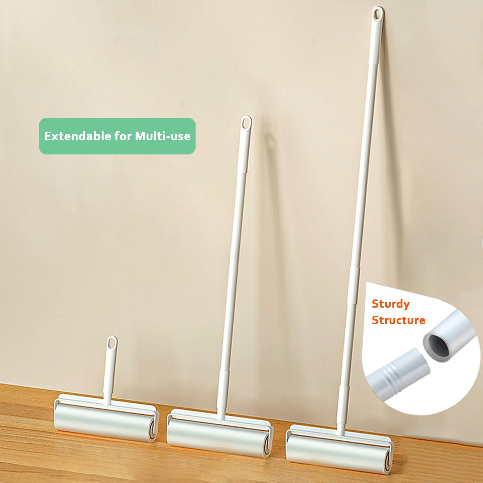 MINGRACE Floor Lint Roller with Refills 3 Sticky Rolls 9.45 inch Wide Lint Remover Roller for Pet Hair Extra Sticky Long Handle Large Lint Roller for Floor Carpet Couch Bed