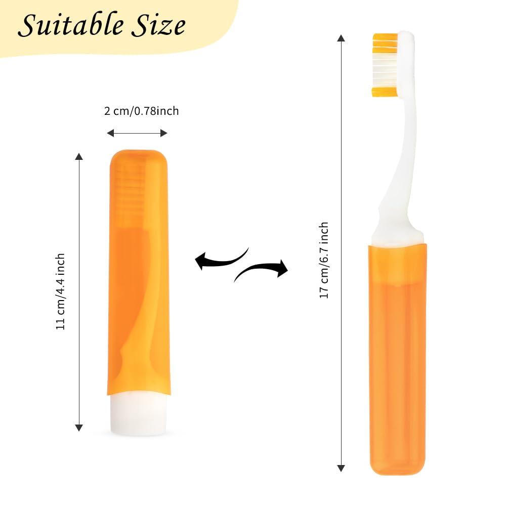 iRFKCIOW Travel Toothbrush 4 Pack Mini Toothbrush Soft Travel Toothbrush Set Portable Folding Travel Size Toothbrush with Toothbrush Case Individually Wrapped Small Toothbrush for Home Camping Hiking School