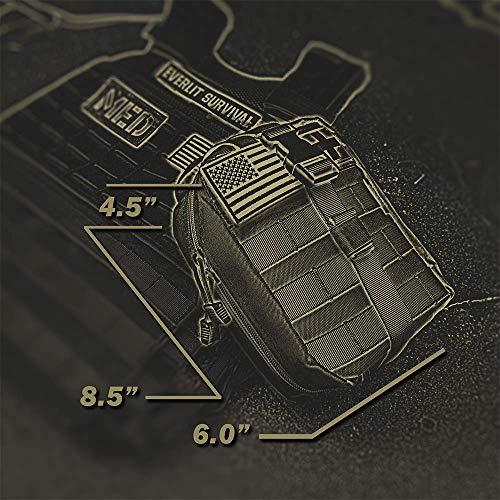 EVERLIT EVERLIT Emergency Trauma Kit, CAT GEN-7 Tourniquet 36" Splint, Military Combat Tactical IFAK for First Aid Response, Gun Shots, Severe Bleeding Control (OD Green)