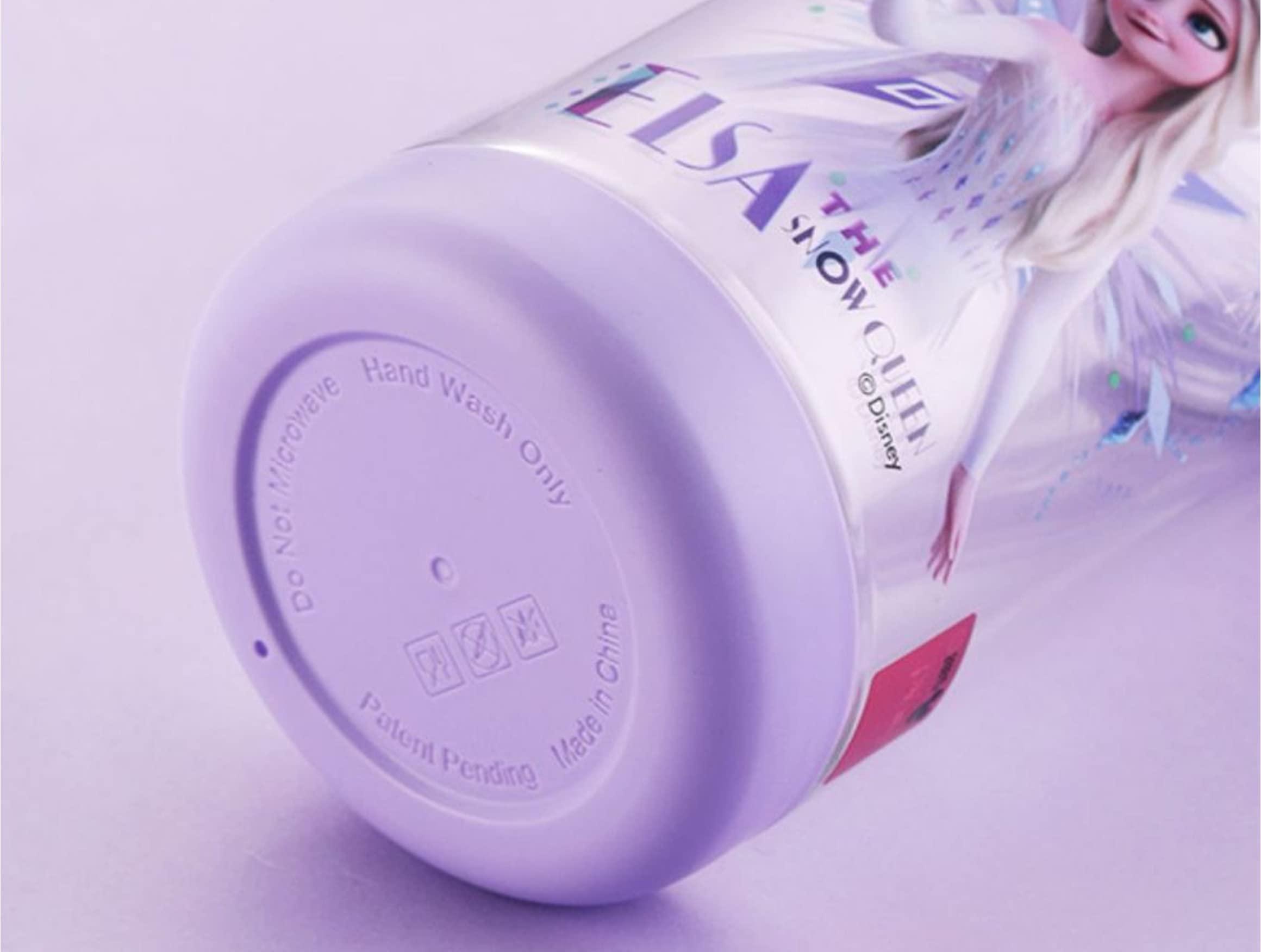 Everyday Delights Everyday Delights Frozen Elsa Water Bottle Double Covers with Straw and Strap 520ml - Purple