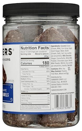 Sanders Sanders Milk Chocolate Sea Salt Caramels, Kosher, 18 Ounce (Pack of 6)