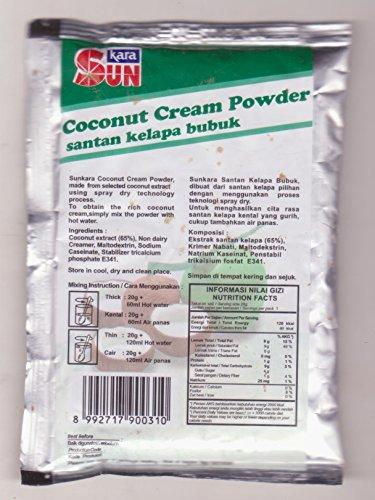 Sun Kara Sun Kara Santan Kelapa Bubuk - Coconut Cream Powder, 20 Gram/0.7 Oz (Pack of 40)
