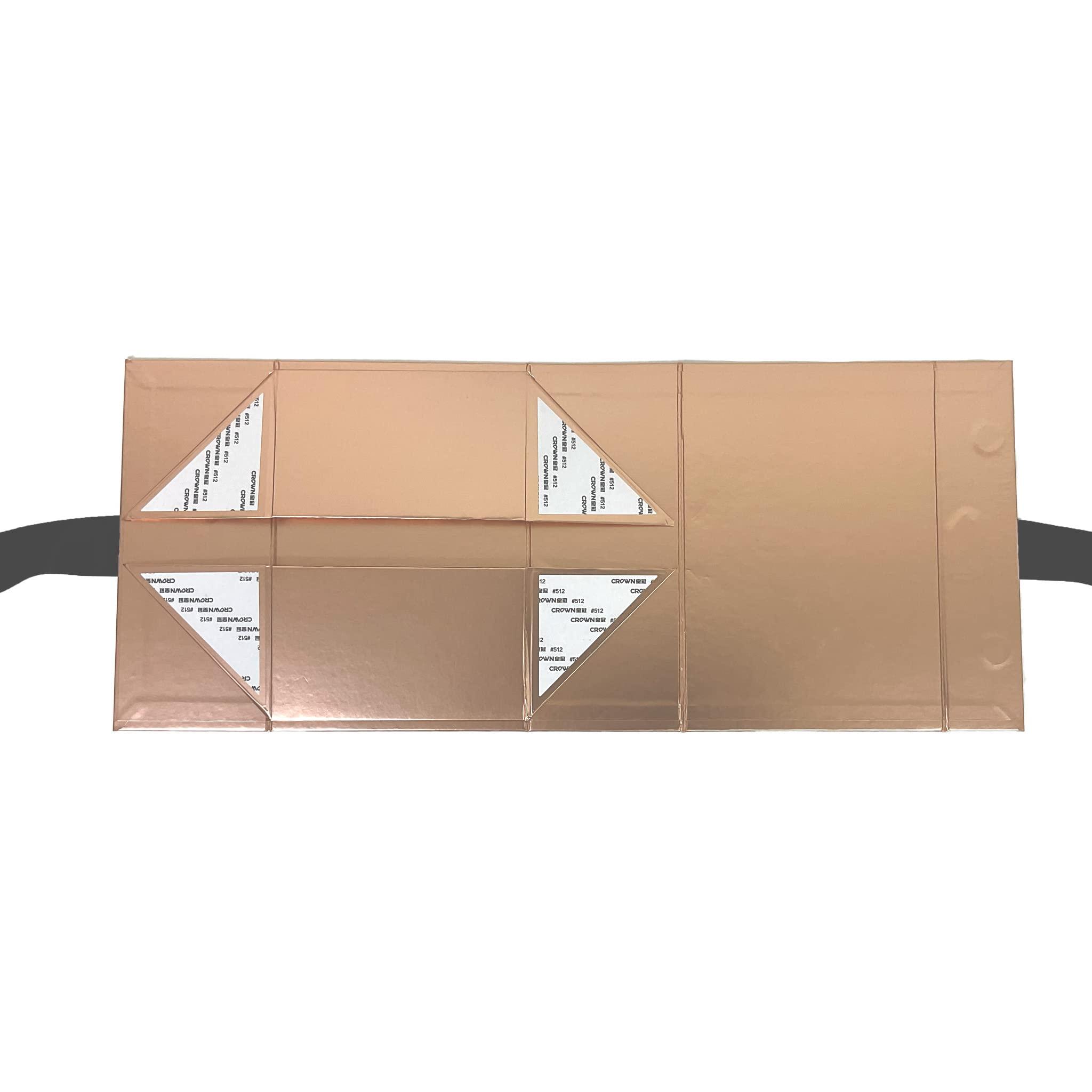 PACK2PACK PACK2PACK Luxury Foldable Gift Box with Fixed Ribbon | Collapsible Box with Magnetic Closure | Weddings, Bridal Showers, Corporate Gifts | 100% Recycled Paper (Medium Large, Metallic Copper)