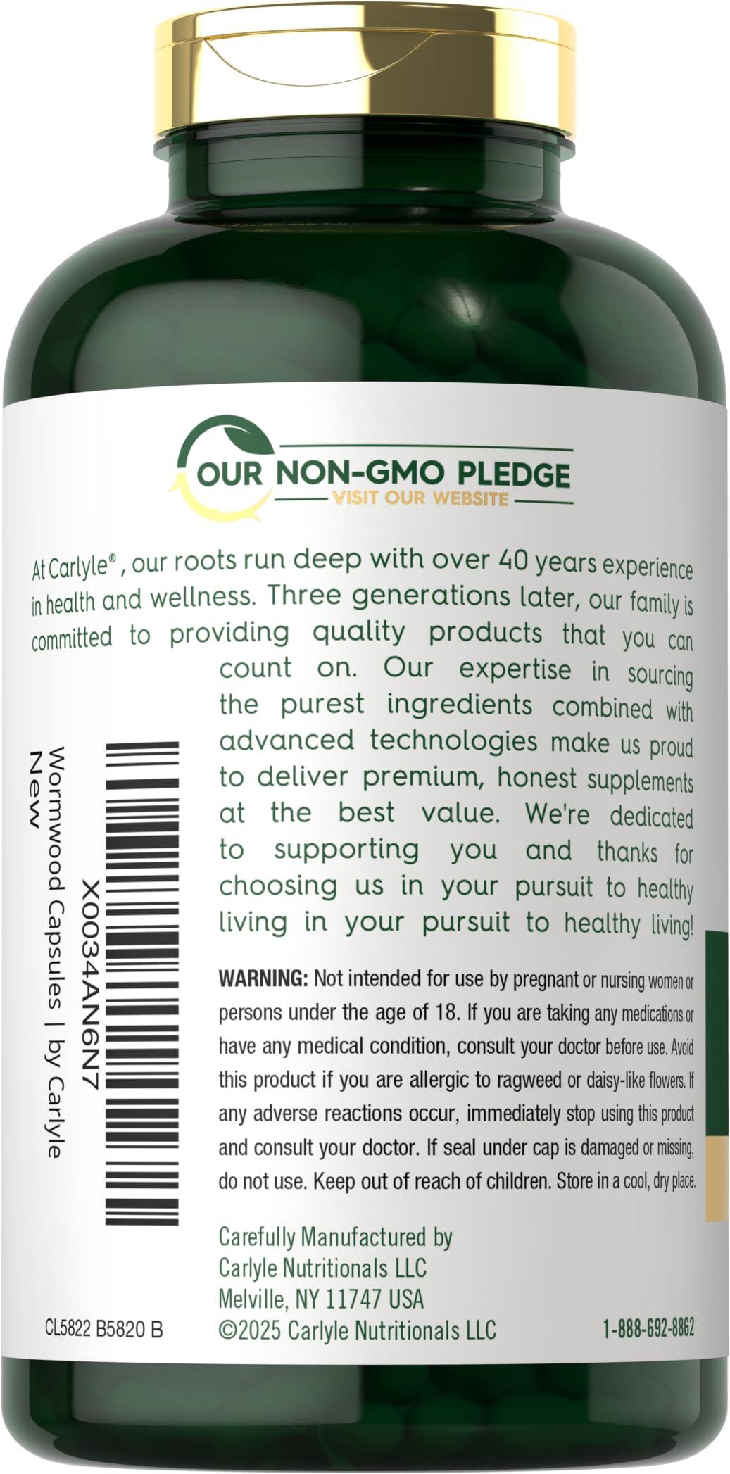 Carlyle Carlyle Wormwood Capsules 430mg | Artemisia Annua Herb | 200 Count | Non-GMO & Gluten Free Supplement
