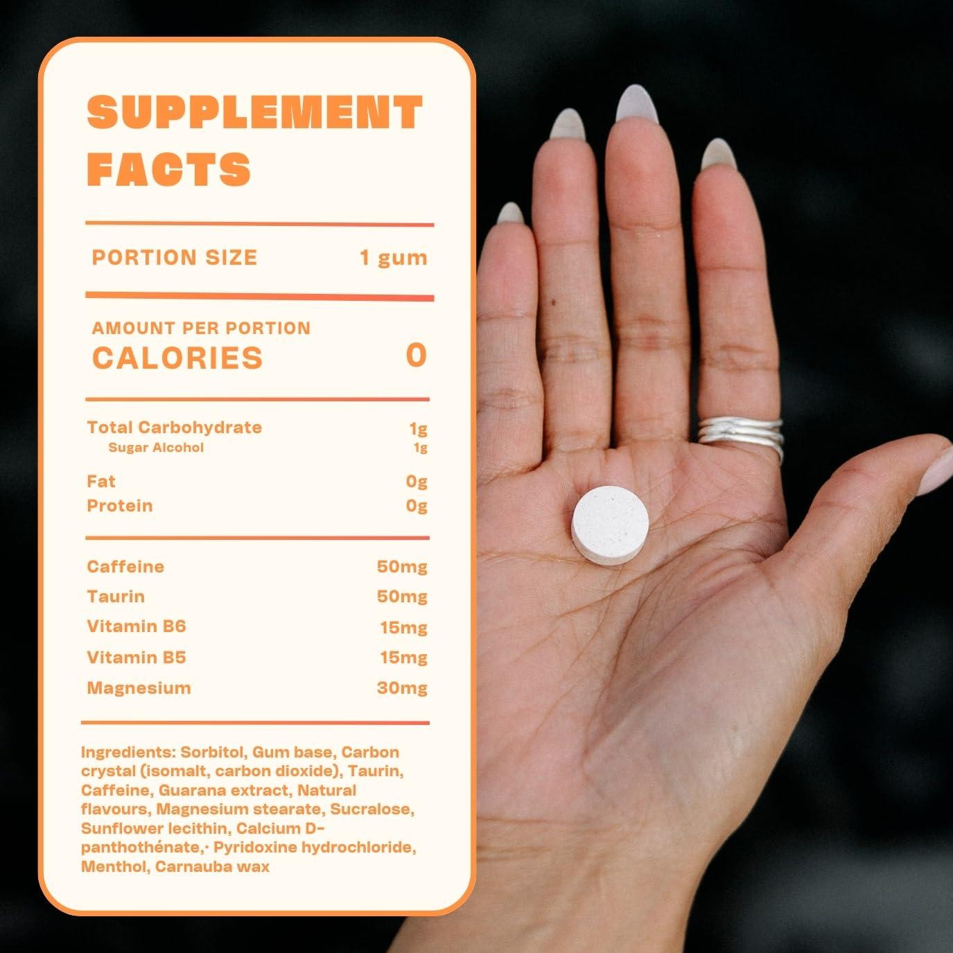 SUNII ENERGY GUM Sunii - Energy Gum - NEW Quick Boost Energy & Focus - 50mg Caffeine Gum -Vitamins B6 & B12, Taurine, Vegan, No Sugar, Zero Calorie, Fresh Mint Taste - Faster than Chews, Drinks, Gels & Pills (48pcs)