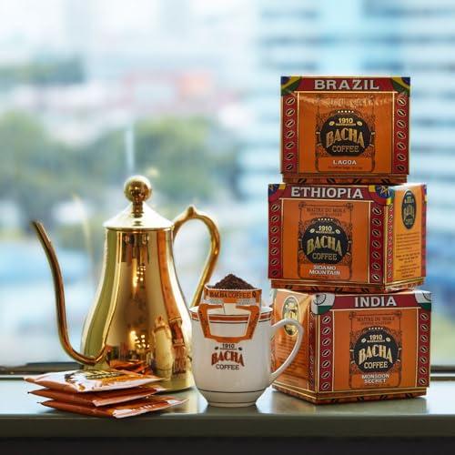 Bacha Coffee Bacha Coffee | Blue Danube Fine Flavoured, Medium Roast, 12 * 12g Individually Wrapped 100% Arabica Single Serve Filter Bags