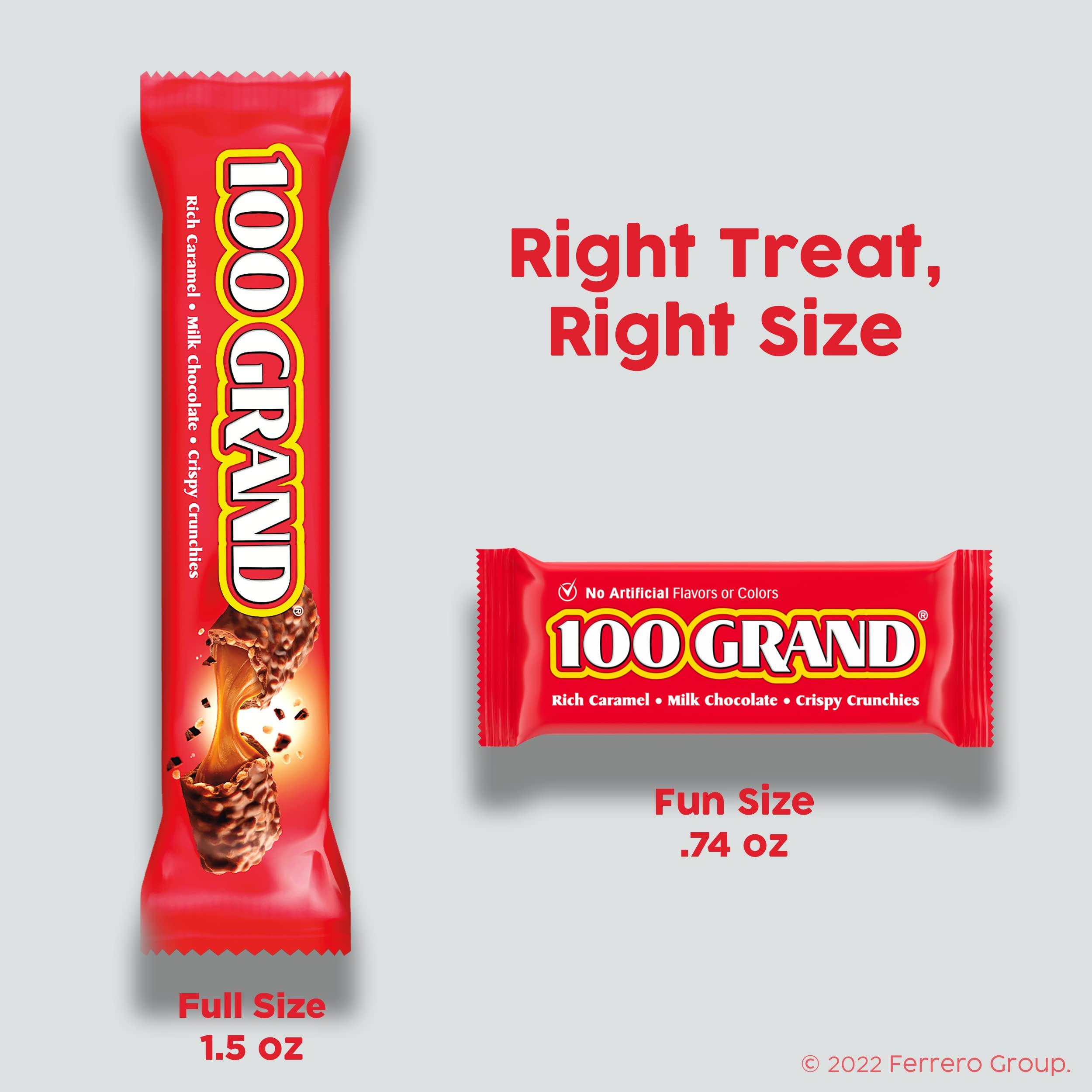 100 Grand 100 Grand Crispy Milk Chocolate with Caramel, Full Size Individually Wrapped Candy Bars, 1.5 oz each, Bulk 36 Count Box