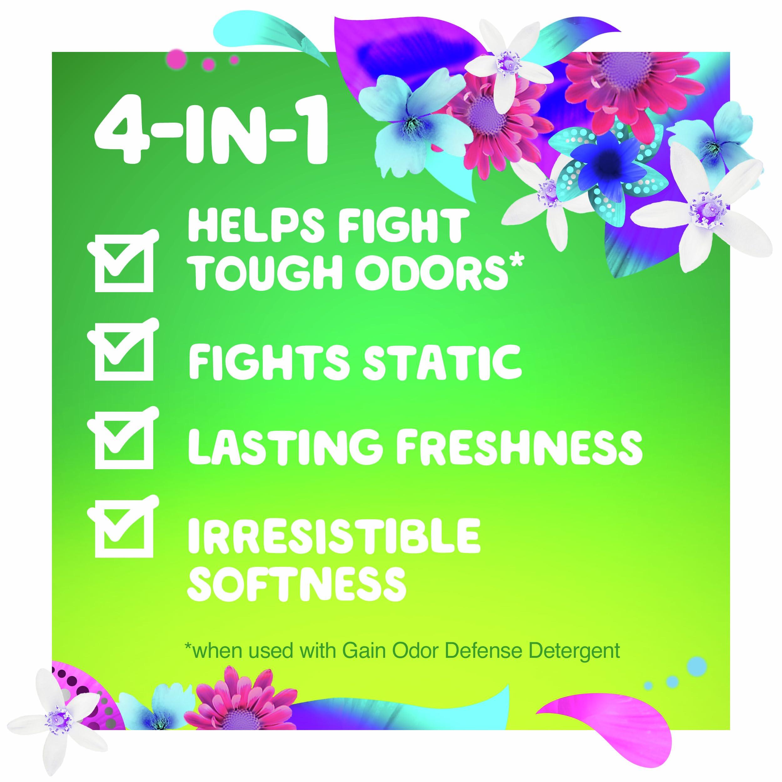 Gain Gain + Odor Defense Fabric Softener Dryer Sheets, Super Fresh Blast Scent, 120 ct