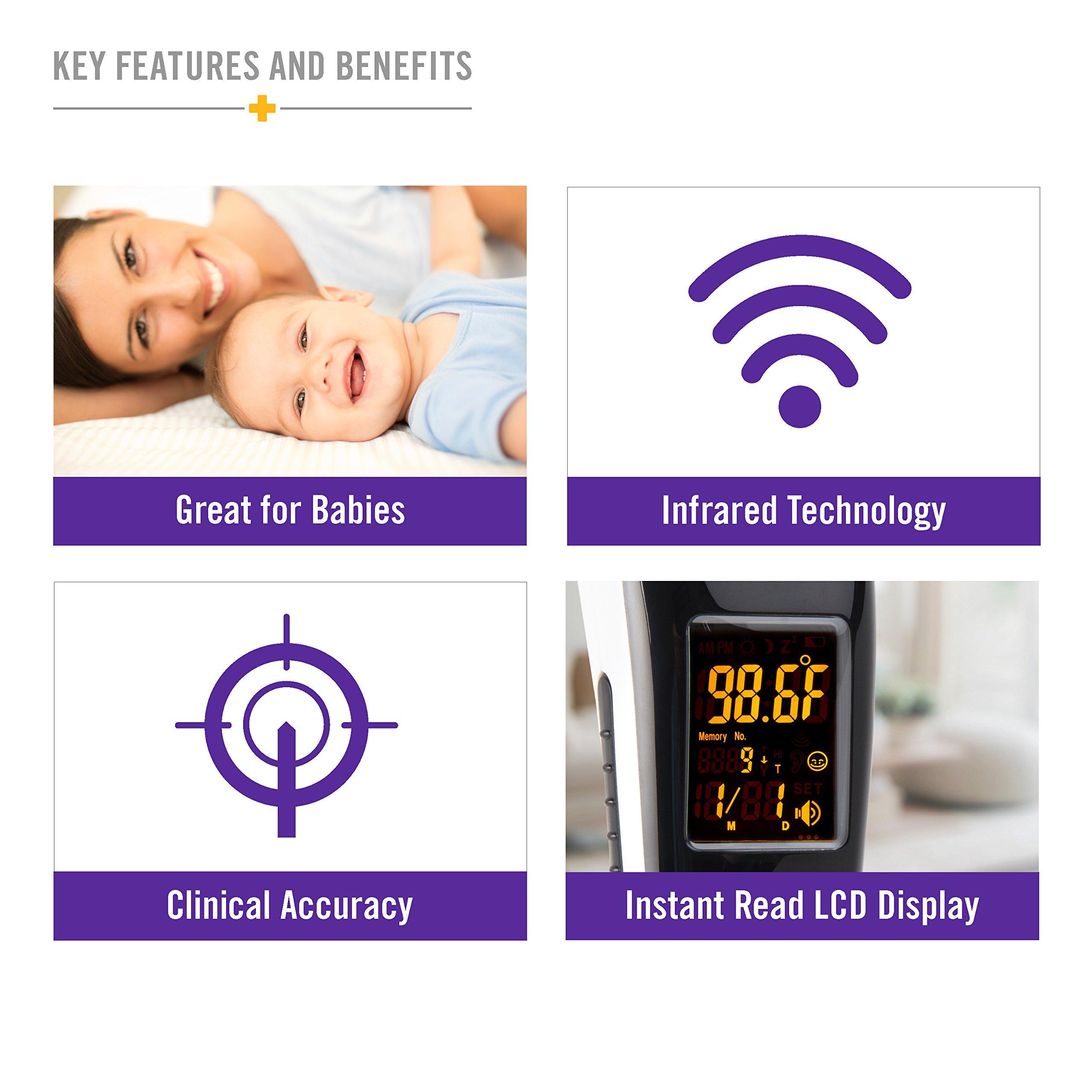 HealthSmart HealthSmart DigiScan Digital Accurate Infrared Thermometer, Instant Read Talking Forehead Thermometer, Ear Thermometer, For Babies, Children, and Adults, Black