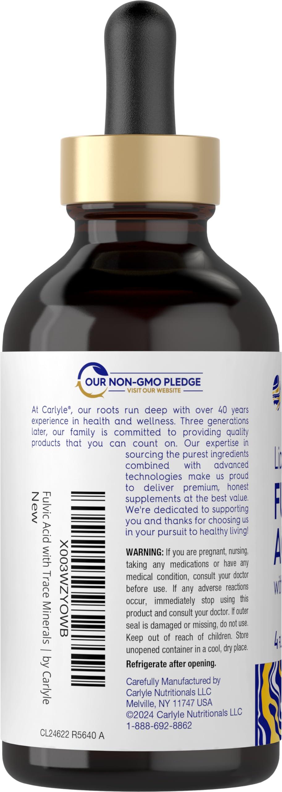 Carlyle Carlyle Fulvic Acid Drops 4 fl oz | Liquid Trace Minerals | Ionic Supplement | Vegetarian, Non-GMO & Gluten Free | by Vital Trace