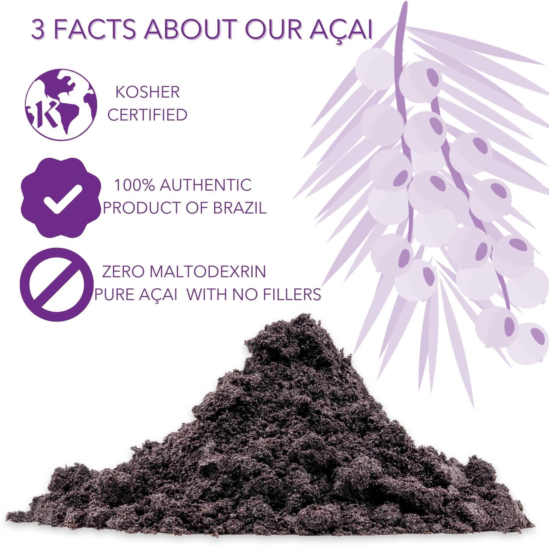 Slofoodgroup Slofoodgroup Freeze Dried Aa Powder - Pure Acai Powder from Brazil (.5 Lb/8 oz Aa), Acai Fruit Powder