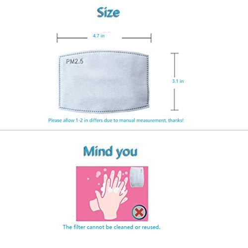 Sanfiland 100 PCS PM2.5 Activated Carbon Face Mask Filter for Adults, Replaceable Mouth Respirator Filter to Anti Haze Dustproof Air Pollution Germ