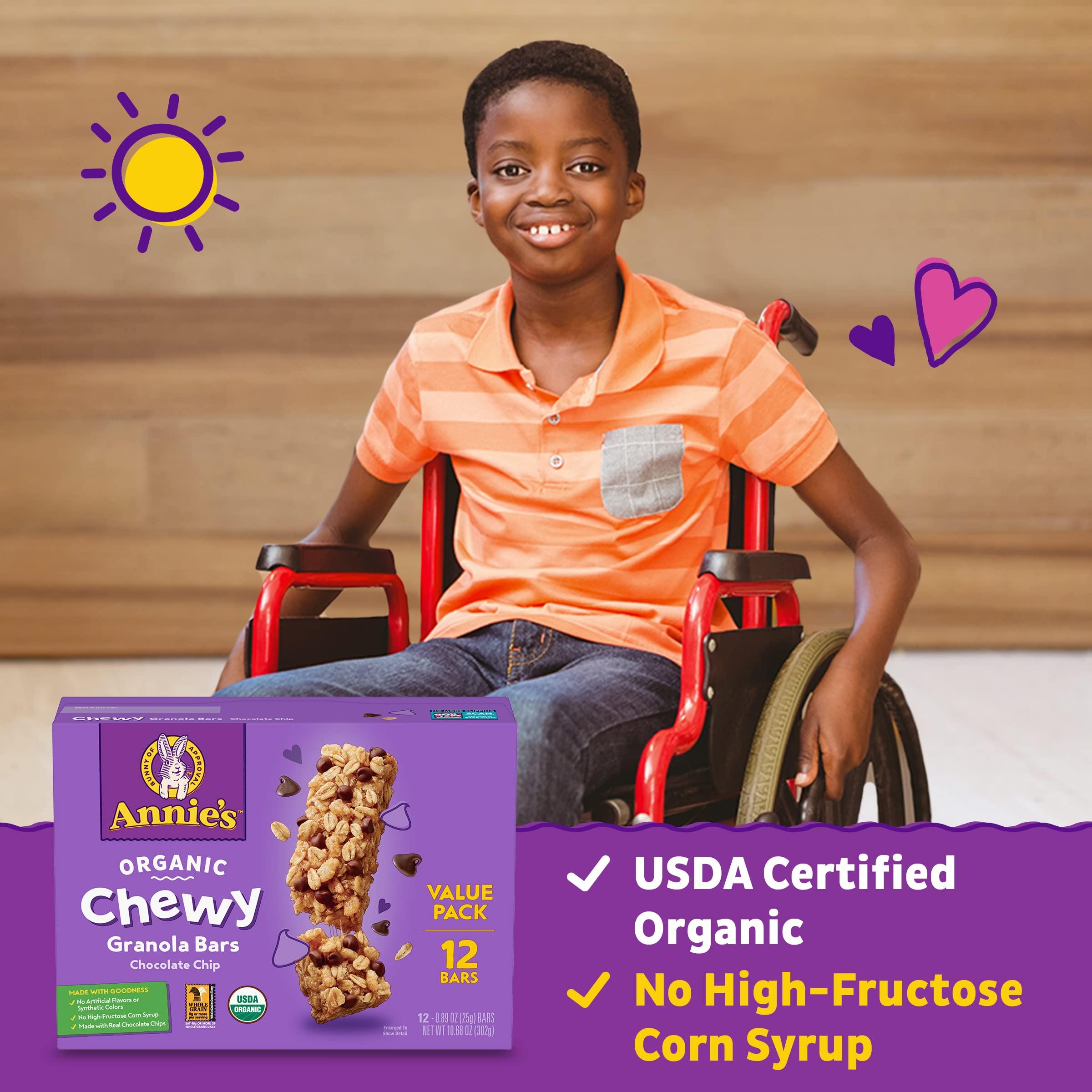 Annie's Homegrown Annie\'s Organic Chewy Granola Bars, Chocolate Chip, 12 ct