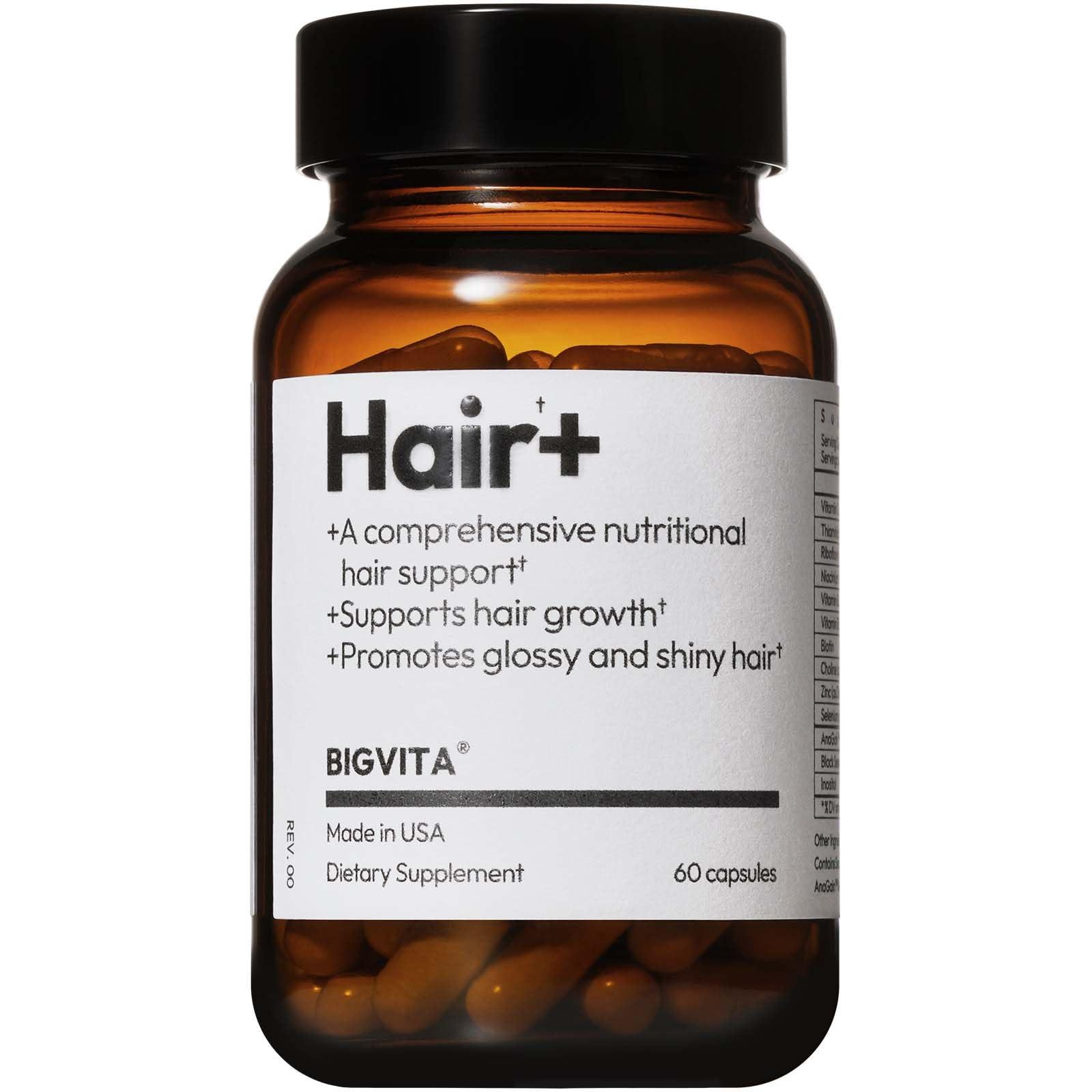 BigVita BigVita Hair Growth Supplement, Lab Tested for Thicker, Fuller Hair, Faster Growth with AnaGain Nu, Black Sesame Extract, Biotin, For Women & Men, Vegan, Made in USA 2 Month Supply