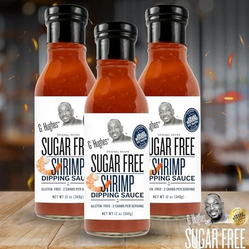 G Hughes G Hughes Sugar Free, Shrimp Dipping Sauce - Shrimp Sauce, Great Tasting Healthy Sauce, Shrimp Cocktail Sauce, No High Fructose Corn Syrup, Gluten Free - 12 Oz (3-Pack)