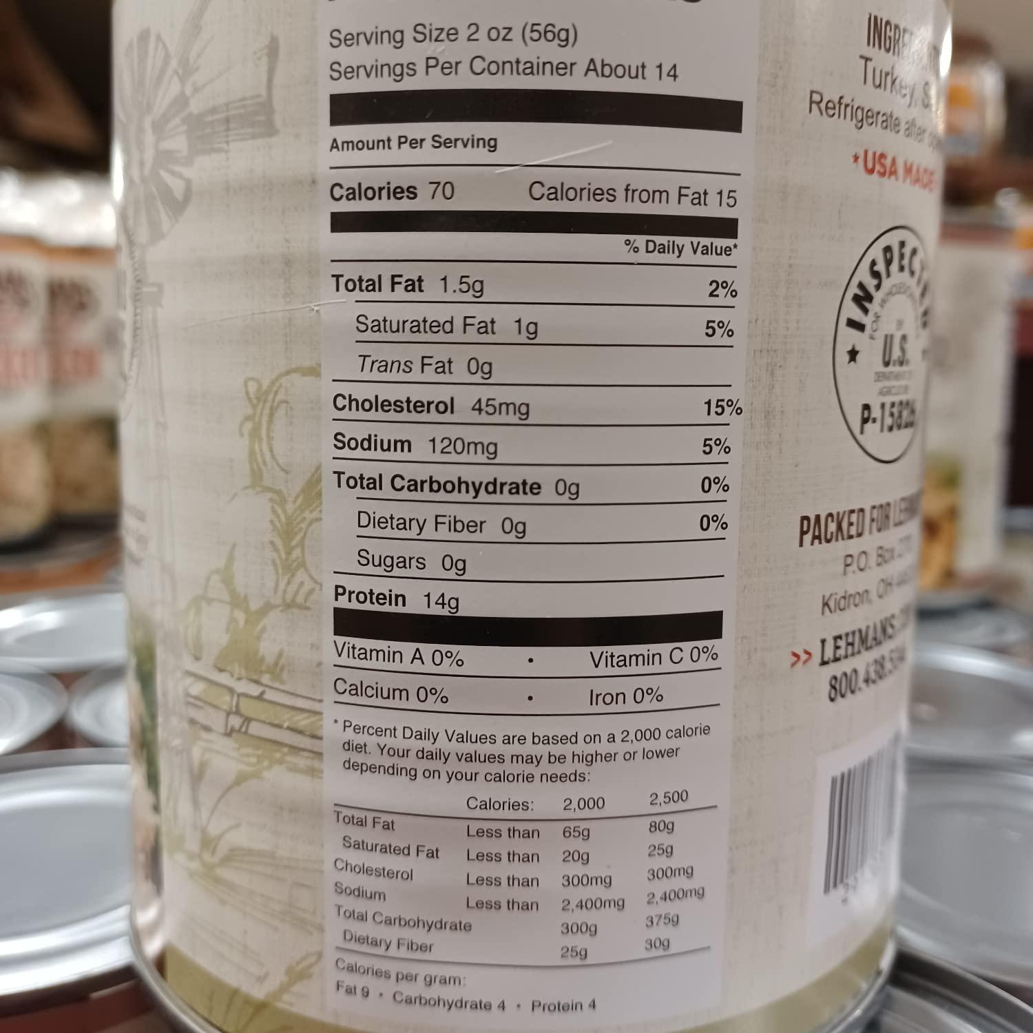 Lehman\'s Lehman\'s All Natural Canned Meat, USA Made Ready to Eat for Everyday, Camping or Emergencies, 28 oz Cans, Case of 12, Turkey