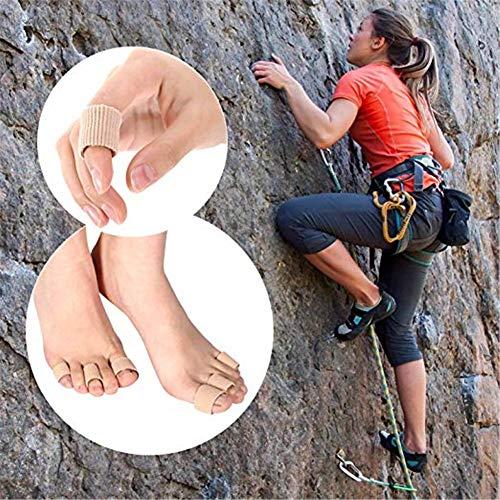 jinhemall 5 Pack Finger Sleeves Toe Tubes, Fabric Lined With Silicone Gel. Toe Sleeve Protectors, Foot Toe Pain Relief, Corn and Calluses Remover