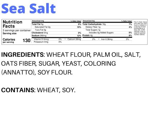 7 Days 7Days Bagel Chips, Sea Salt, Gourmet Crackers, Non-GMO Baked Snack, (3.17oz, Pack of 5)