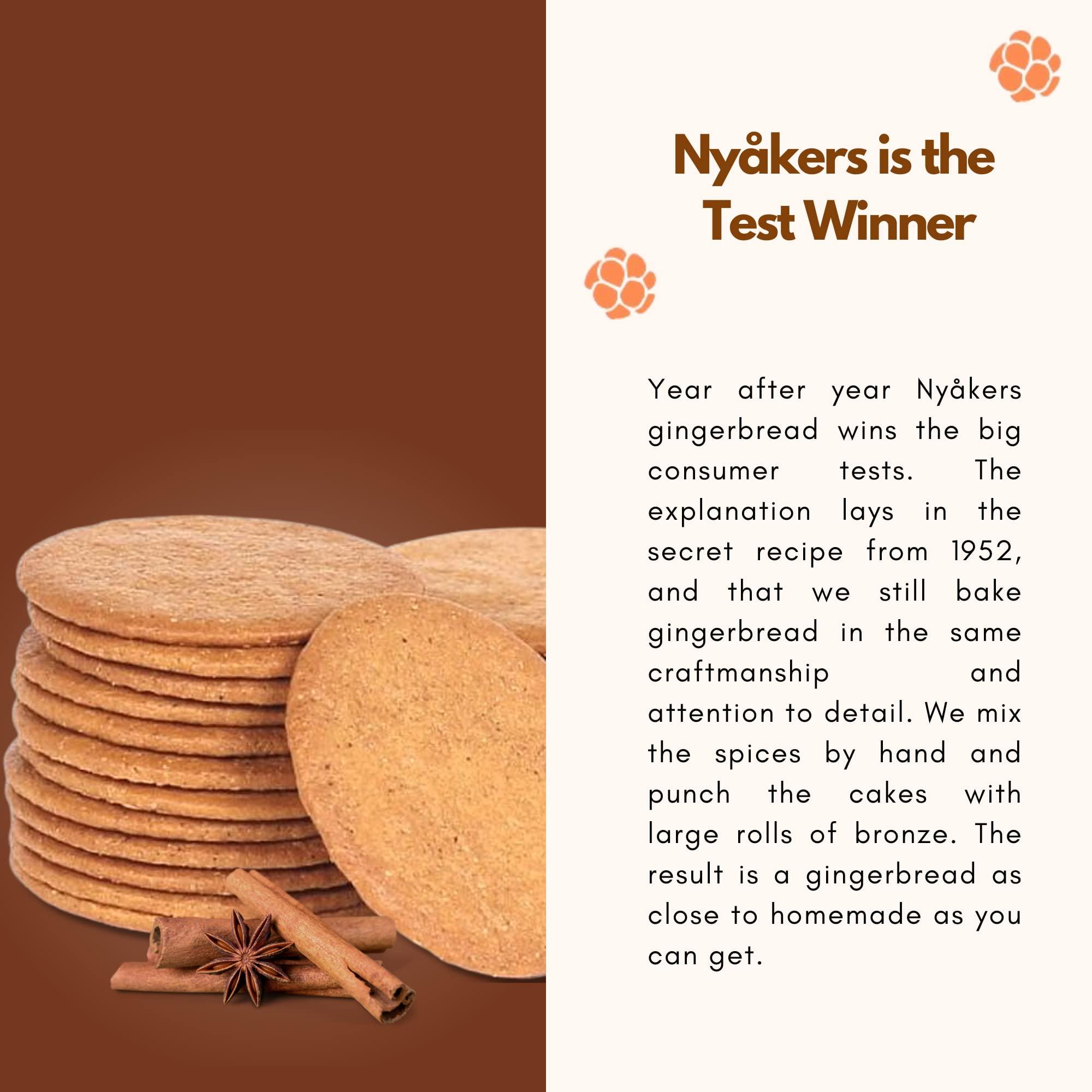 Goodscious Nyakers Pepparkakor Swedish Ginger Snaps Cookies, Vegan Cookies, Dairy-Free Snacks, Gourmet Christmas Cookies, Food Gift for Holidays - Christmas Gifts - Holiday Shapes - 13oz