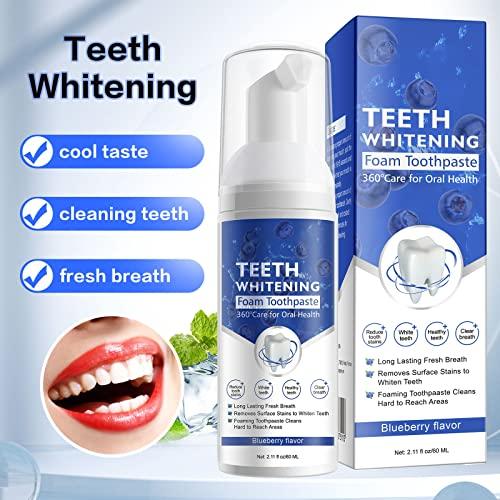 VOGSIG Teeth Whitening Toothpaste with Fluoride, Foam Toothpaste, Ultra-fine Mousse Foam Deeply Cleaning Gums, Stain Removal, Oral Care-Toothpaste Replacement Natural Mouth Wash Water, 3 Fresh Flavor