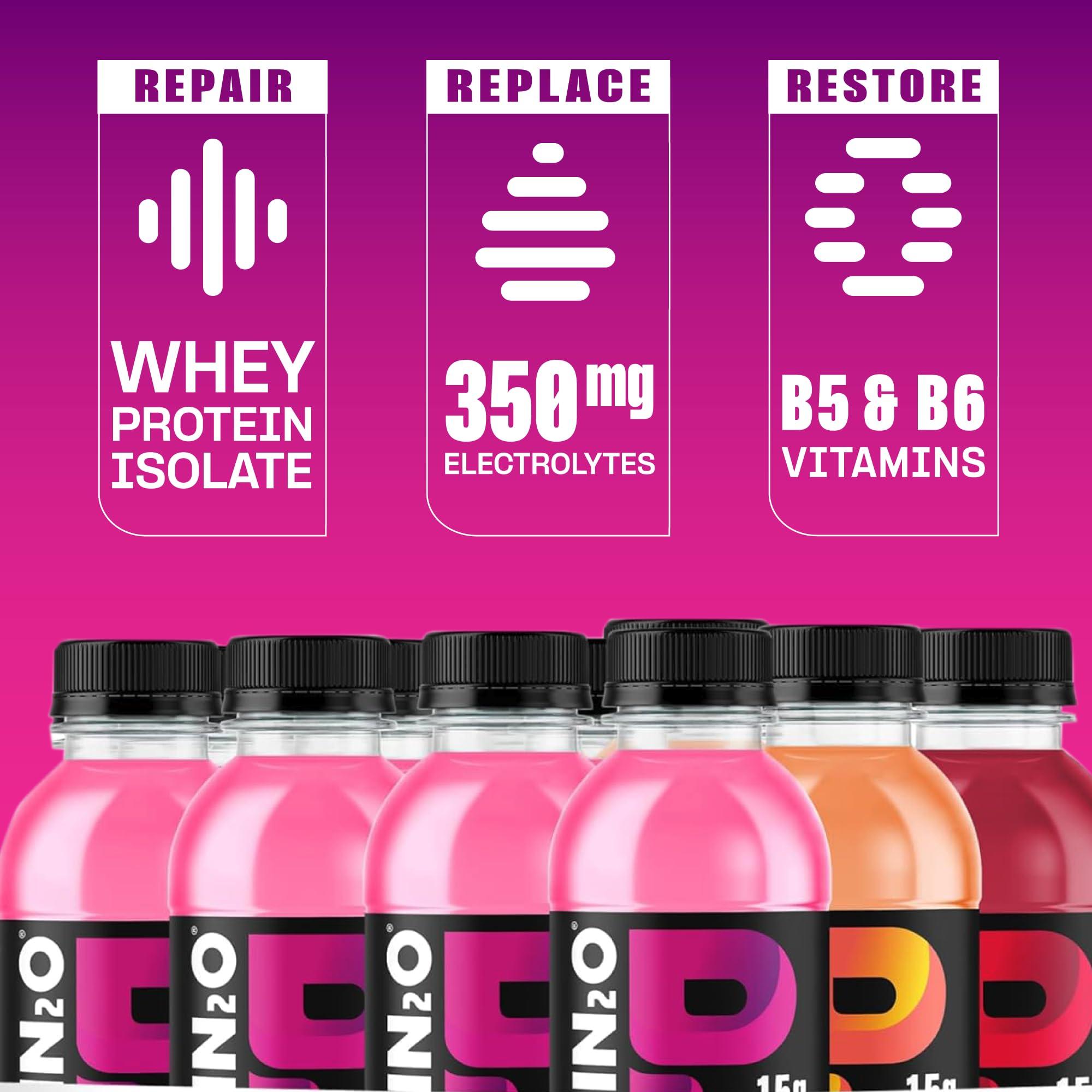 Protein2o Protein2o Hydration Drink - 2-in-1 Liquid Clear Whey Protein Isolate and Electrolyte Drink - 15g Protein, Vitamins B5, B6 - Post-Workout Recovery - 16.9 Fl Oz - 12 Count Flavor Fusion Variety Pack