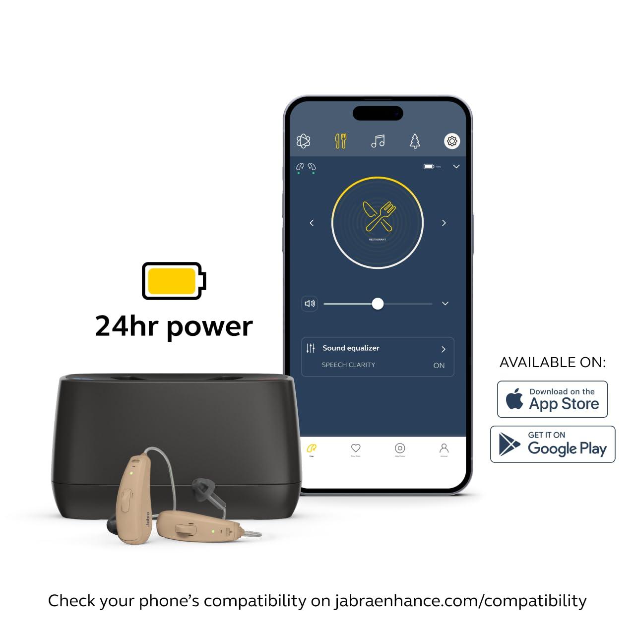 Jabra Enhance Jabra Enhance Select 50R OTC Hearing Aids, Audiology Team Care Included, Bluetooth Streaming for Calls, Music, Media for iOS & Android, Nearly Invisible & Comfortable, Noise Reduction - Beige