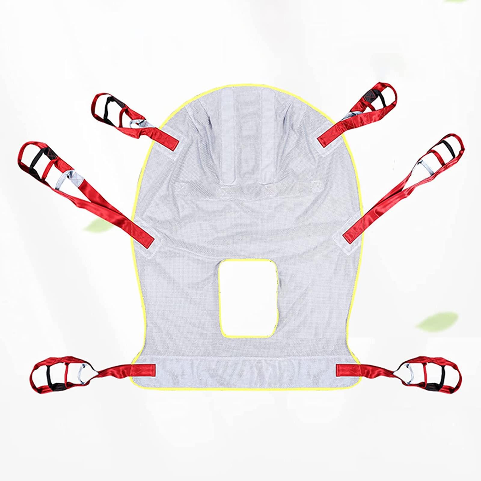 YXJPP Toileting Hoist Sling, Full Body Patient Lift Sling, Universal Mesh Bath Patient Lifting Hoist Sling with Head Support, for Disabled, 507 Lb