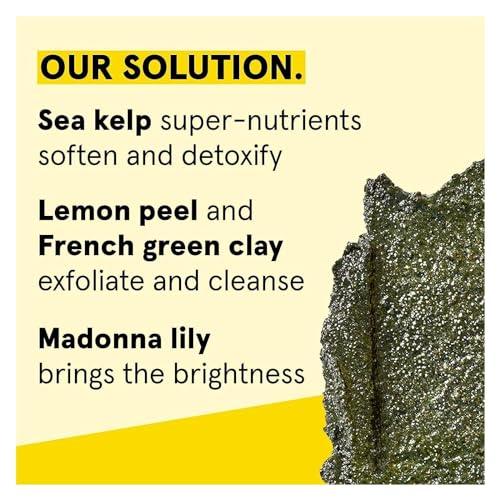 Acure Acure Brightening Facial Scrub for a Youthful, Brighter, Radiant Complexion | With Sea Kelp & French Green Clay, 4 Fl Oz